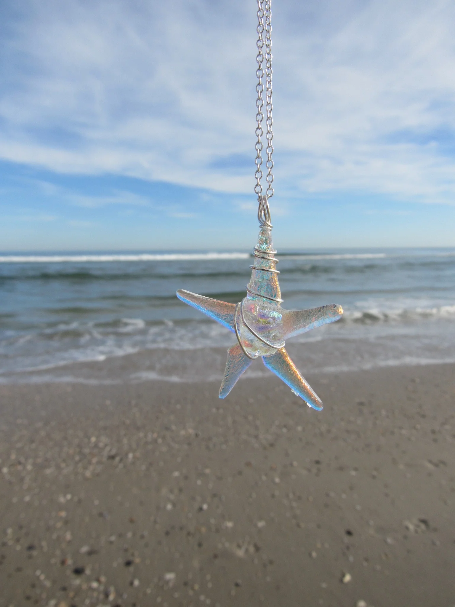 Dichroic Star Necklace — SwellColors Glass Studio Dichroic Star Necklace — SwellColors Glass Studio